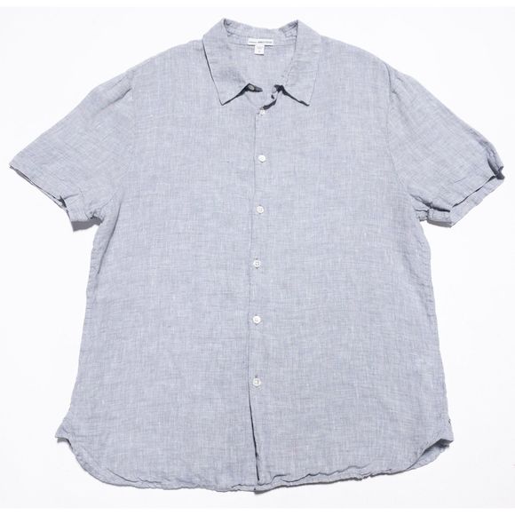 James Perse Shirts James Perse Linen Shirt Mens 2 Buttonup Gray